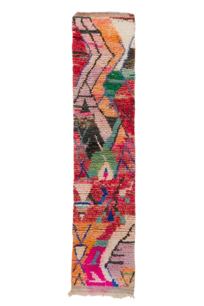 Tapis Berbère Couloir Boujaad Coloré - 309 x 67,5 cm