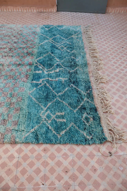 Tapis Berbère Coloré Bleu Béni Ouarain Qualité Supérieure - 290 x 212 cm Néda