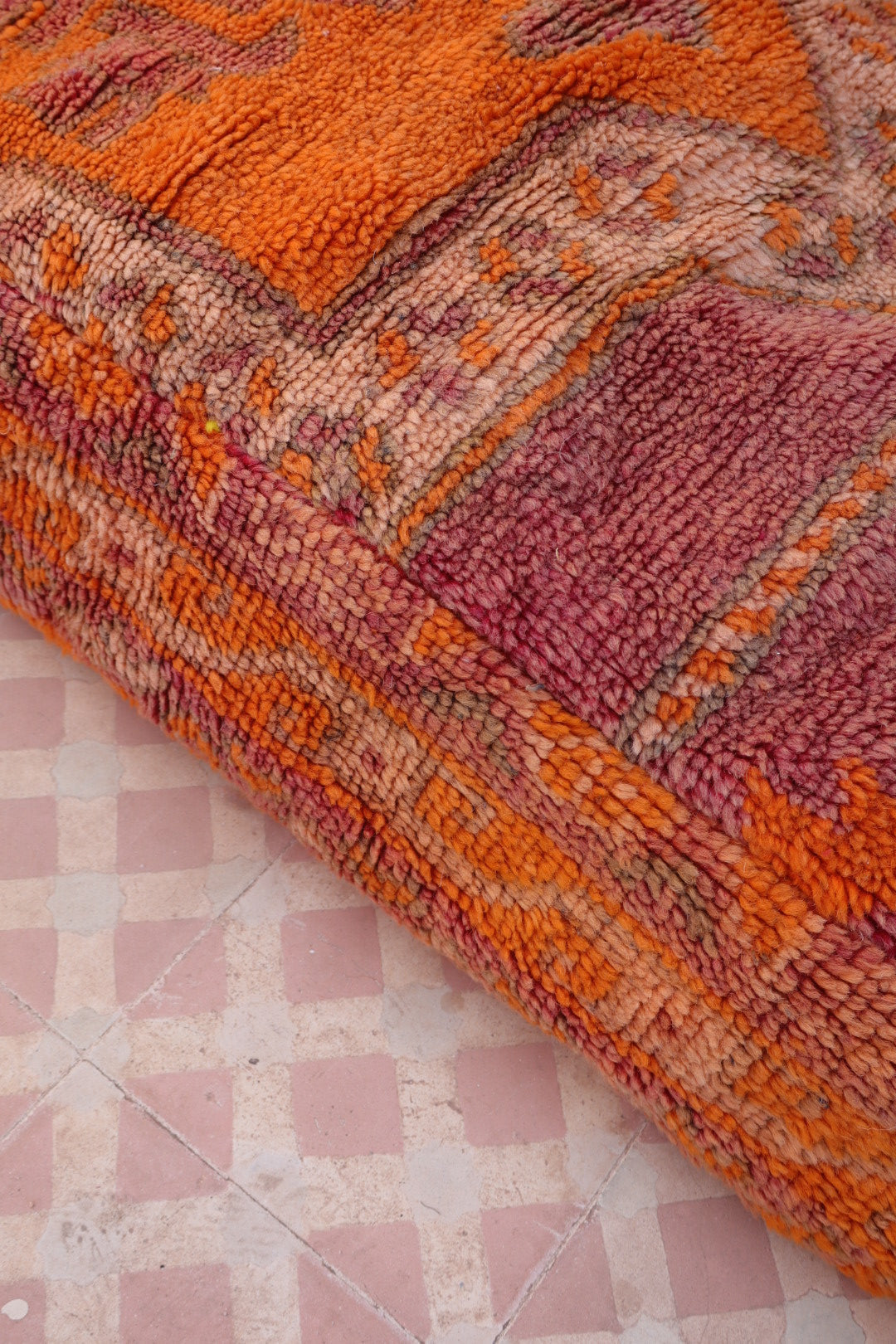 Pouf Berbère XL Terracotta et Orange Néda