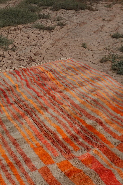 Berber carpet Mrirt Coloré Brown Orange Terracotta Red - 236 x 173 cm