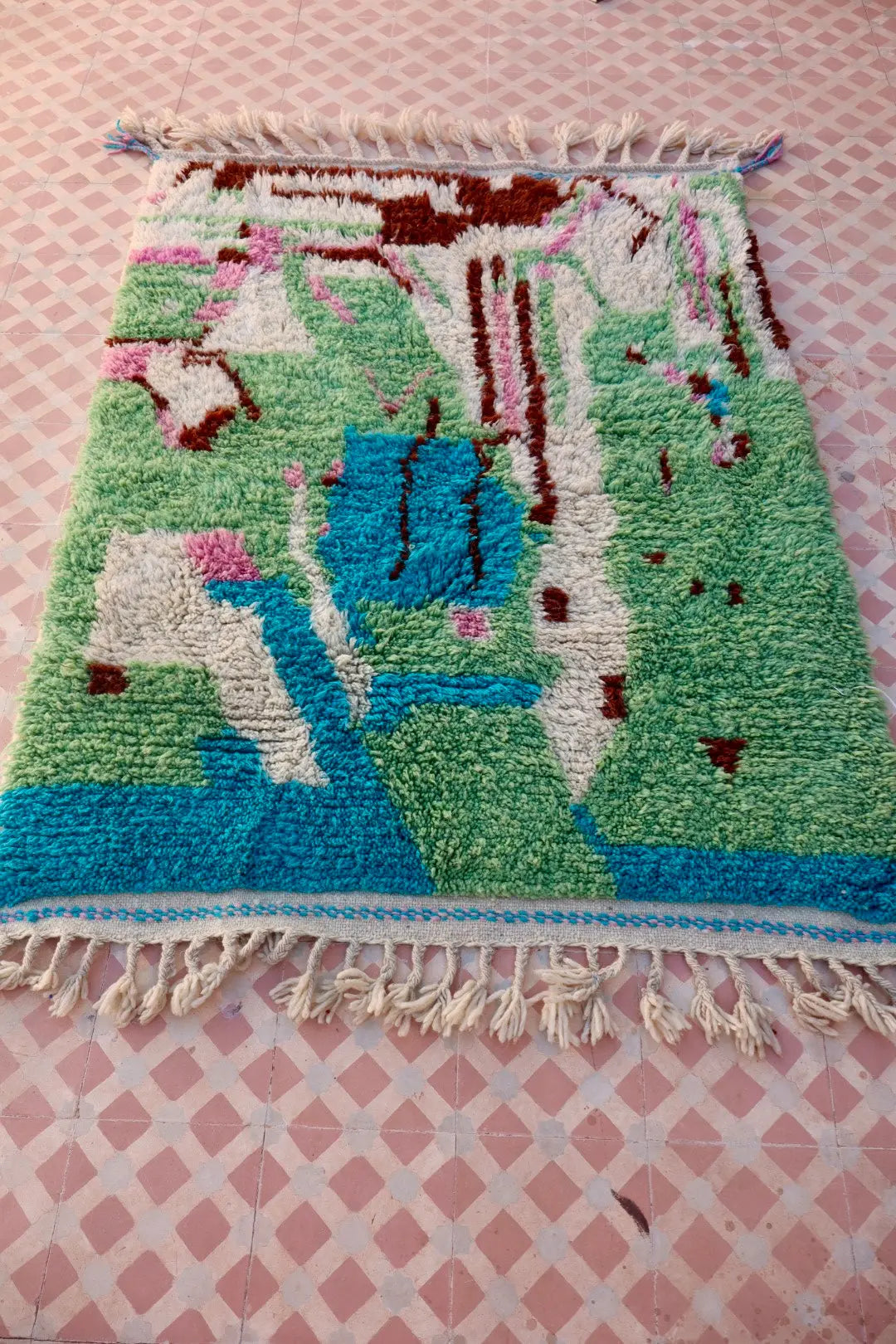 Tapis Berbère Coloré Vert - 150 x 112 cm Néda