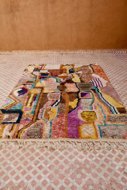 Tapis Berbère Tableau Multicolore Béni Ouarain Qualité Supérieure - 242 x 181 cm Néda