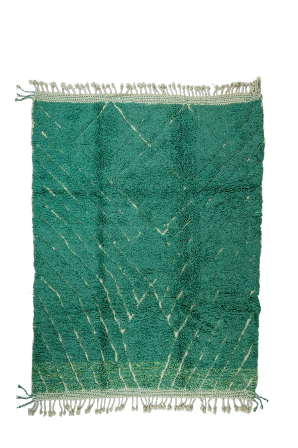 Tapis Berbère Béni Ouarain Moderne Vert Amande- 290 x 215 cm