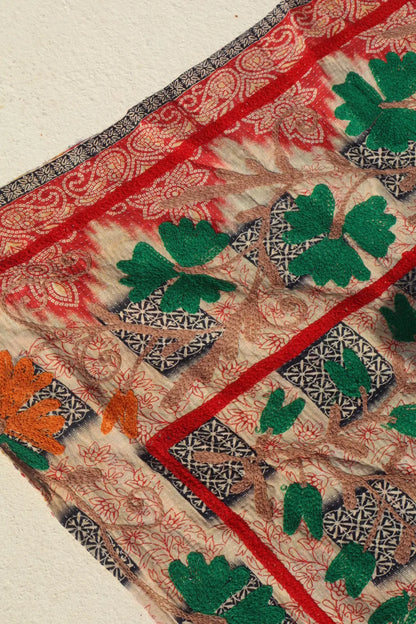 Kantha Suzani indien Brodé Pêche – Coton Néda