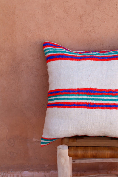 ELA striped wool cushion - Red green blue