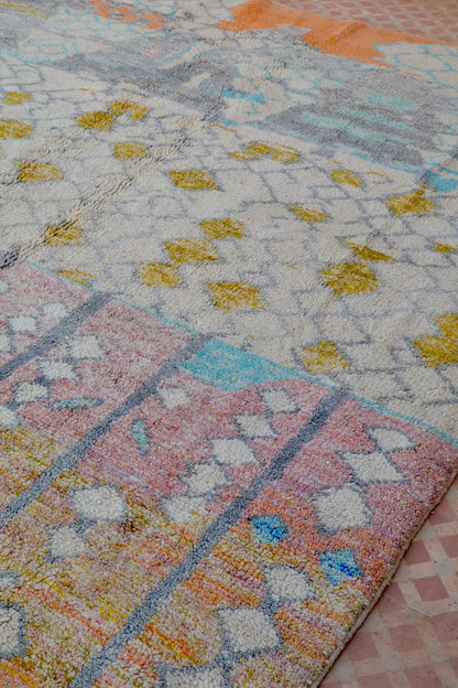 Tapis Berbère Coloré Béni Ouarain Graphique Qualité Supérieure - 294 x 218 cm Néda