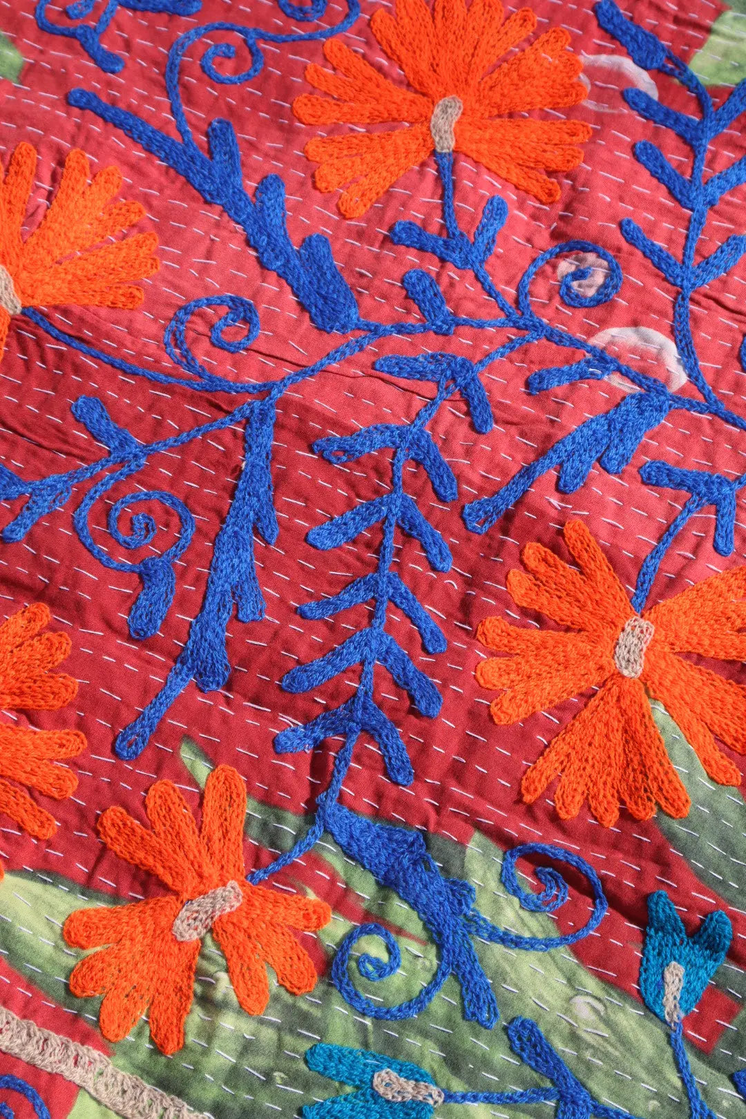 Kantha Suzani indien Brodé Multicolore – Coton Néda