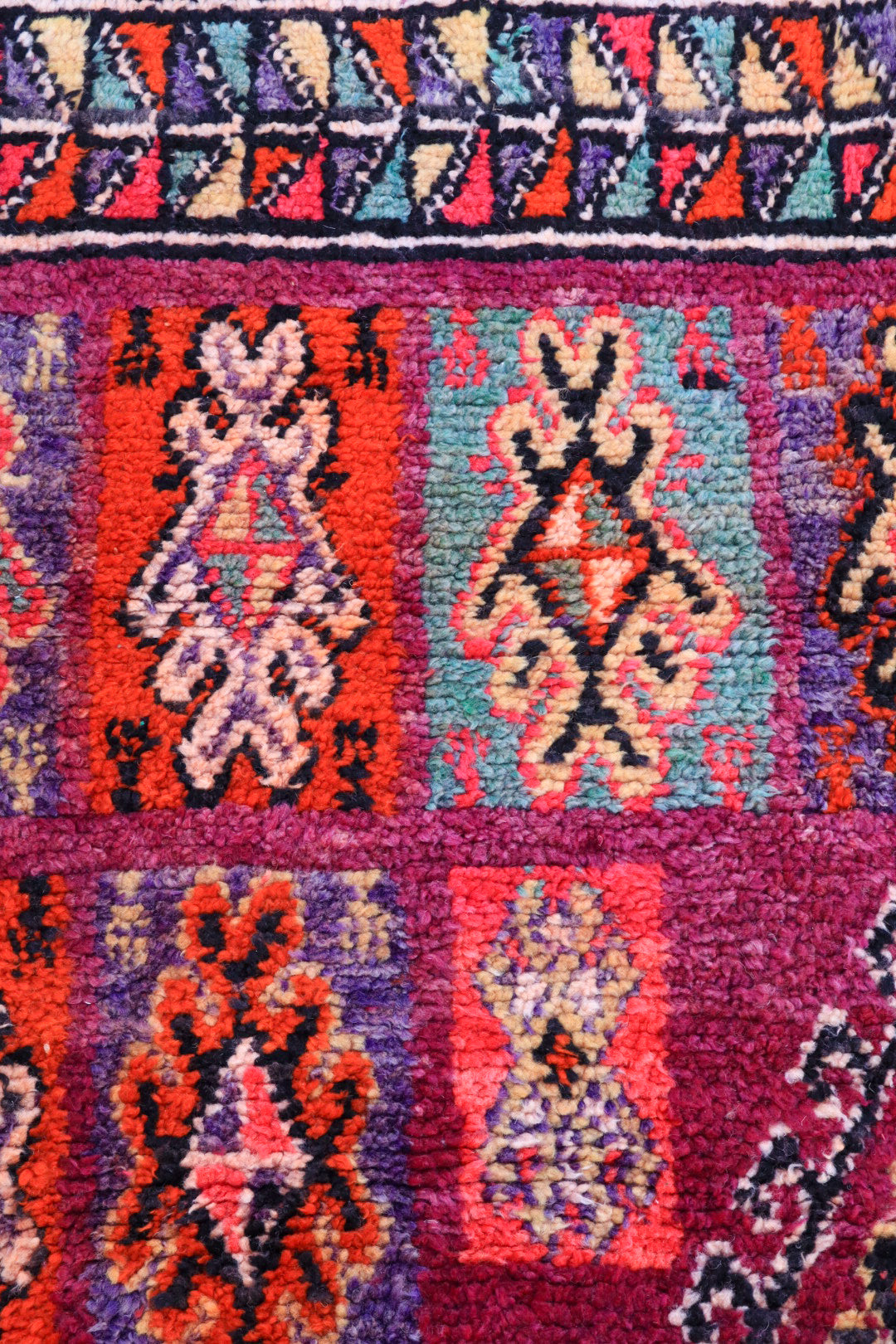 Alfombra bereber Boujaad Antiguo Violeta Rosa Verde - 330 x 220 cm