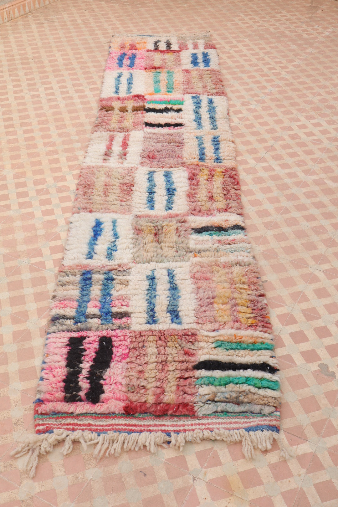 Tapis Couloir Boujad Marocain Coloré- 273 x 60 cm Néda