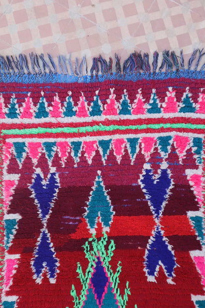 Tapis Berbère Azilal Vintage de Couloir Coloré- 210 x 78 cm Néda