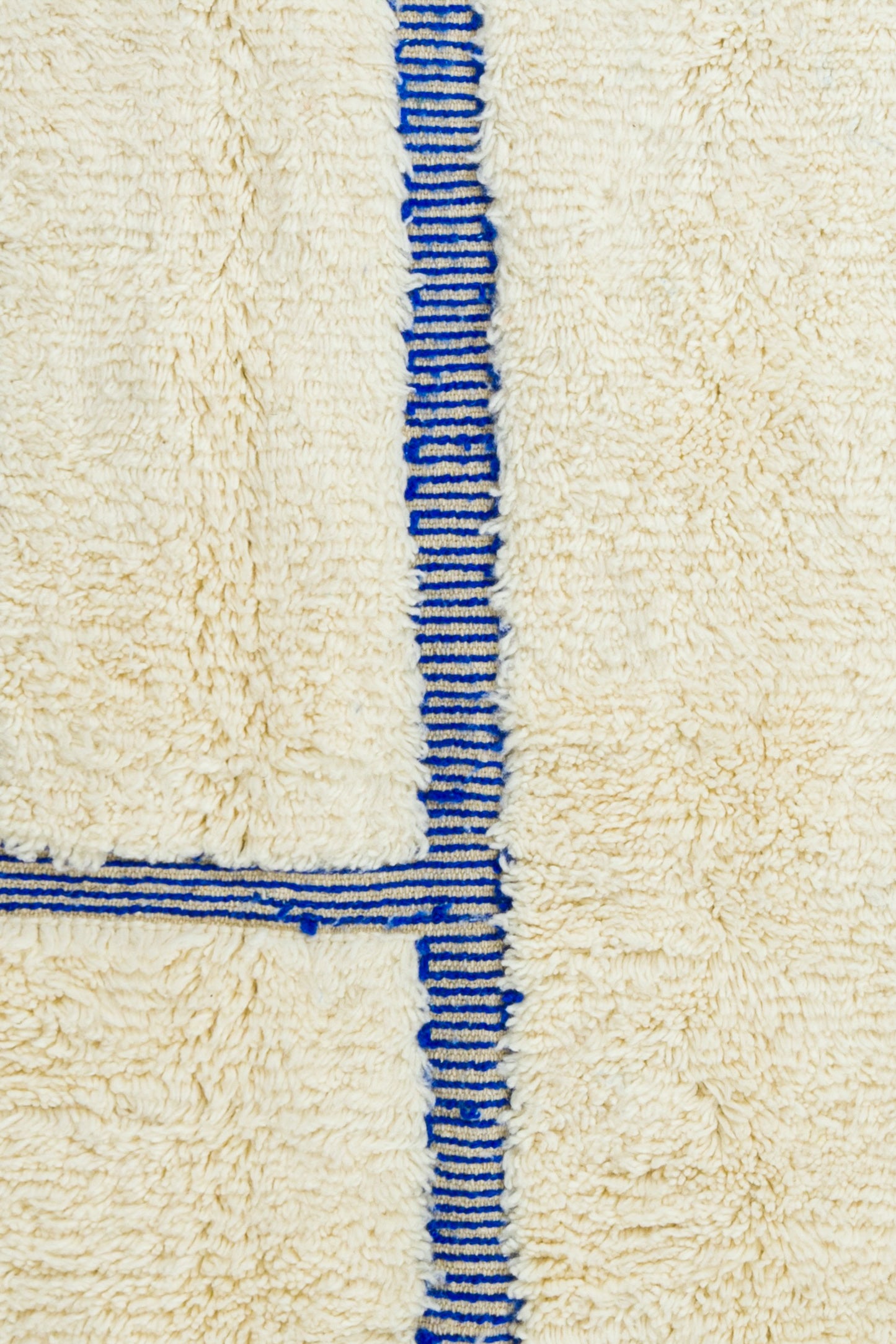 Béni Béni White Wow Alfombra con patrones lineales lineales DUG Azul Klein - 270 x 217 cm