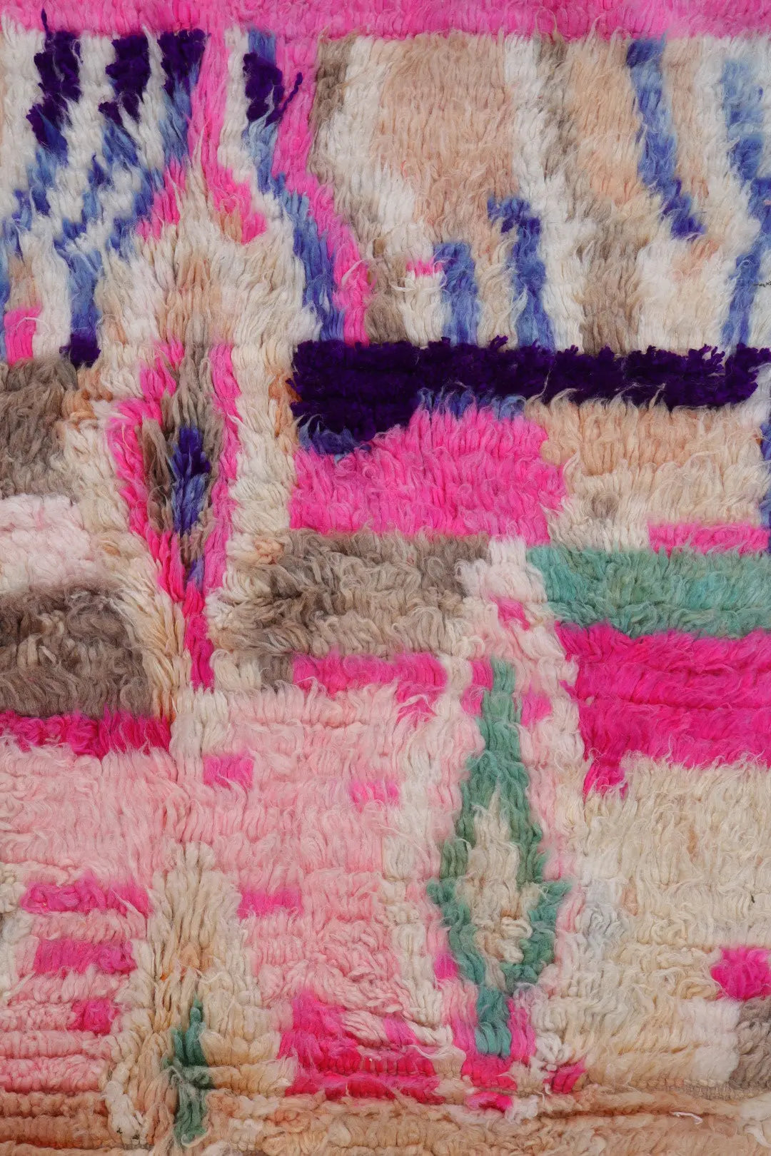 Alfombra Bereber Boujad Colorida Beige Turquesa Rosa - 233 × 142 cm Néda