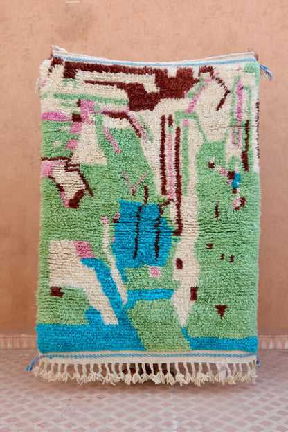 Tapis Berbère Coloré Vert - 150 x 112 cm Néda