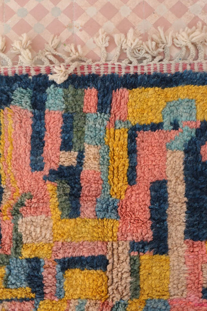 Tapis Berbère Abstrait Coloré Béni Ouarain Qualité Supérieure - Néda