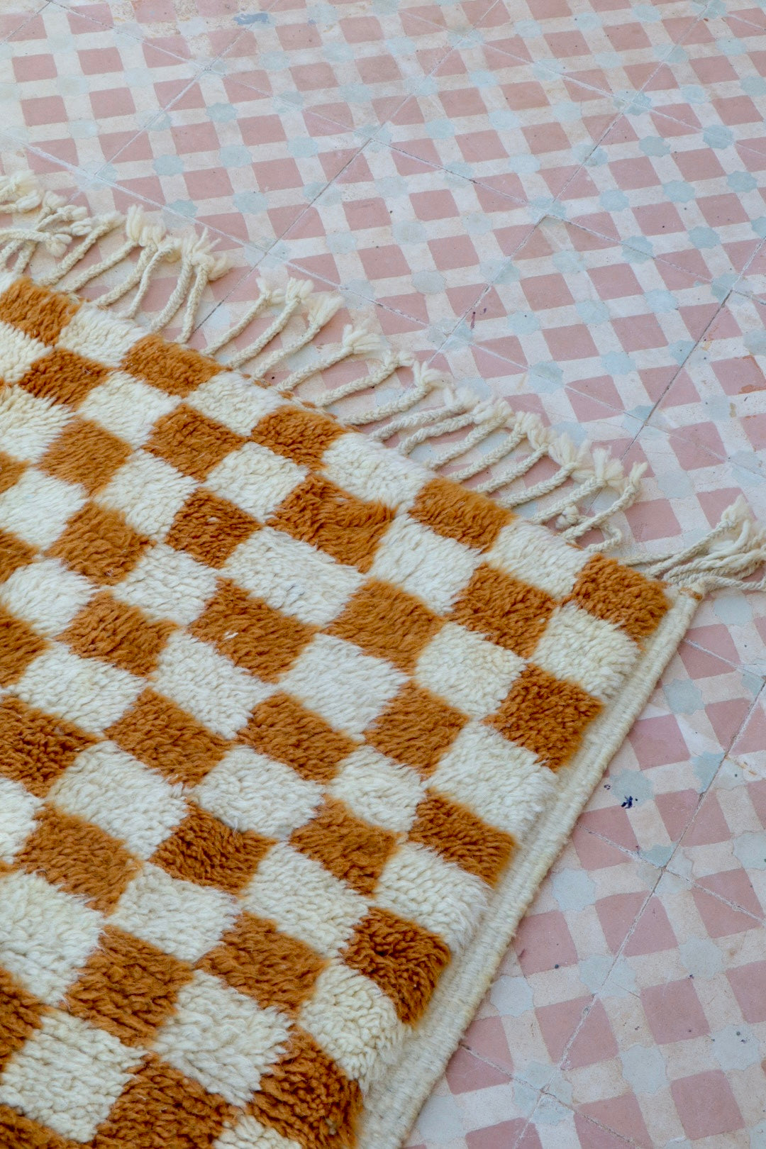 Alfombra Bereber a Cuadros Invertidos Marrones Azilal - 206 x 154 cm Néda