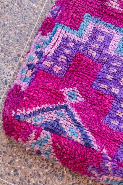 Magenta Violet Blue Berber Pouf