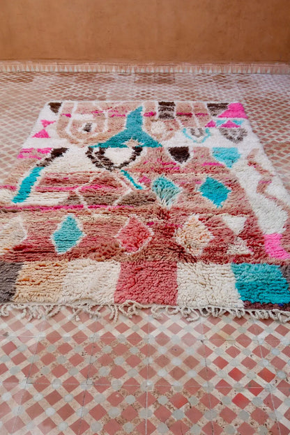 Alfombra Bereber Boujad Colorida Terracota Rosa Turquesa - 252 x 165 cm Néda