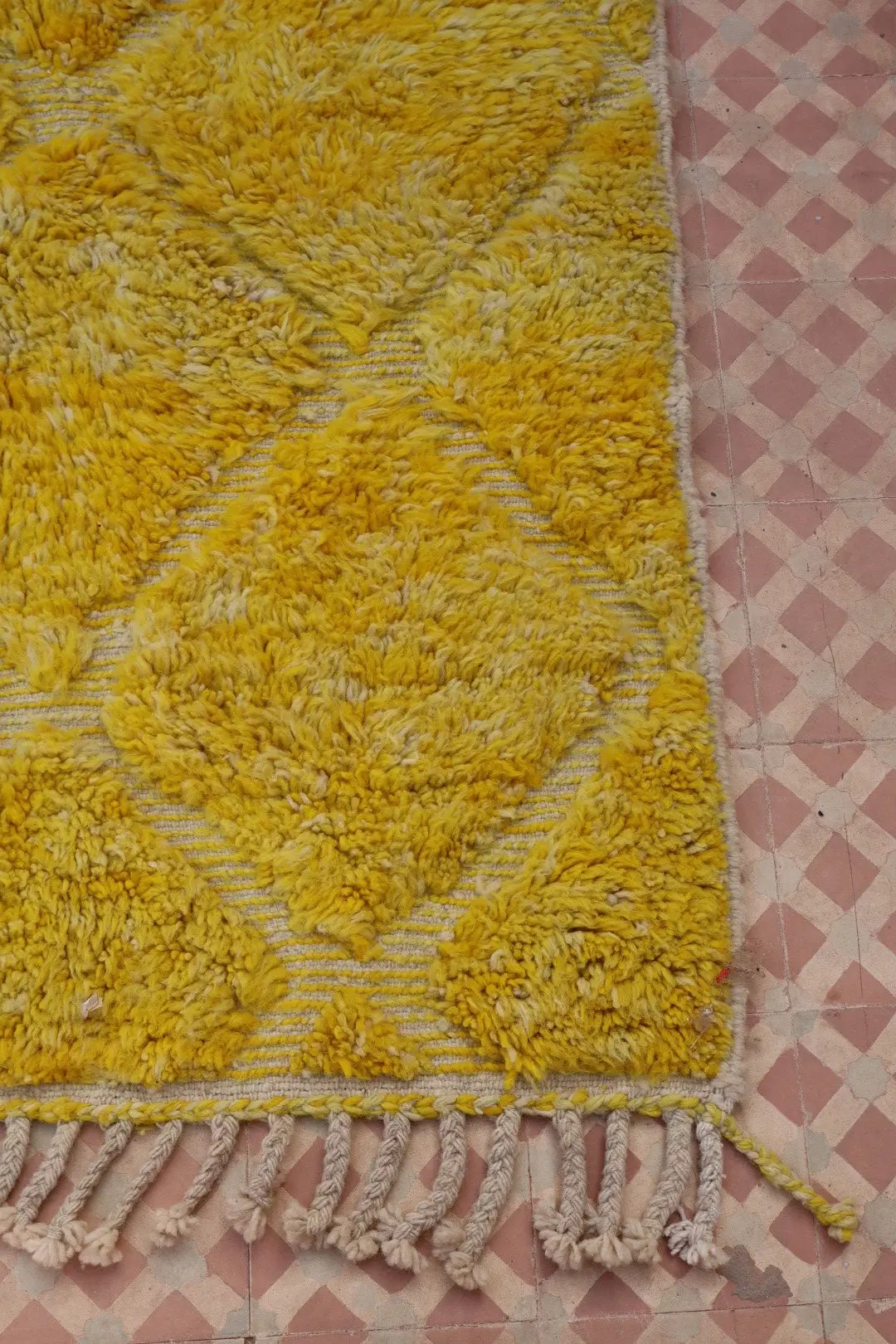 Tapis Berbère Jaune Béni Ouarain- 138 x 106 cm Néda