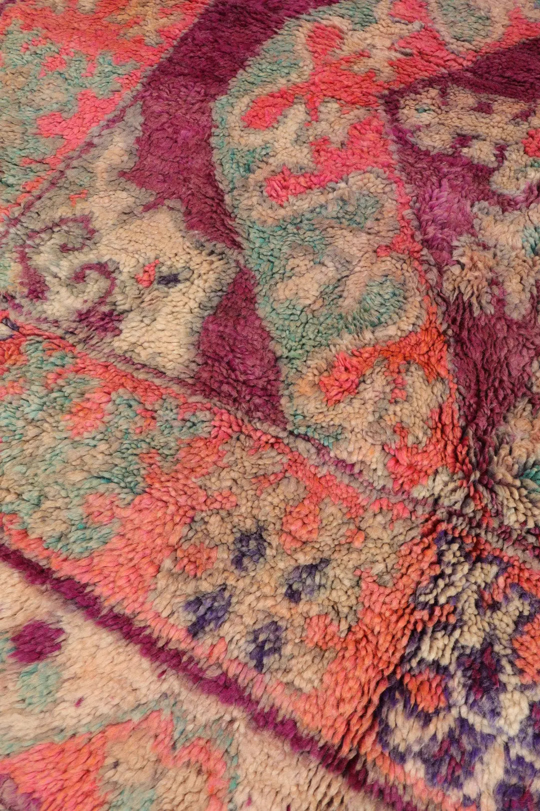 Tapis Berbère Boujaad Antique Violet Rose - 340 x 200 cm Néda