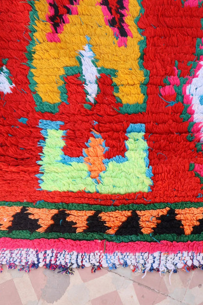 Tapis Berbère Azilal Vintage de Couloir Coloré Rouge Multicolore - 226 x 77 cm Néda