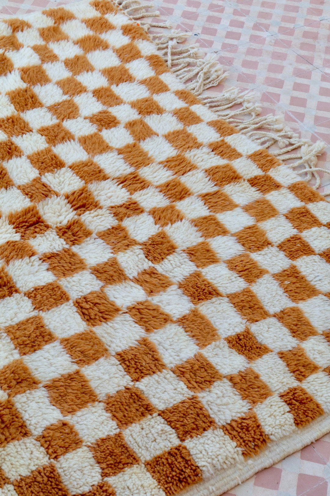 Alfombra Bereber a Cuadros Invertidos Marrones Azilal - 206 x 154 cm Néda