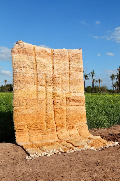 Tapis Berbère Orange Pêche Béni Ouarain Qualité Supérieure - 249 x 156 Néda