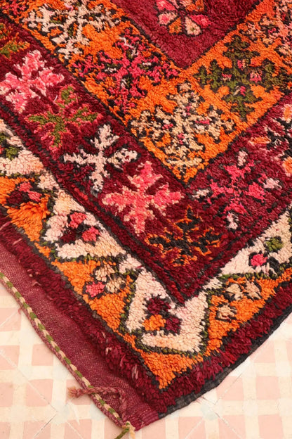 Tapis Berbère Boujaad Antique Bordeaux Orange - 392 x 204 cm Néda