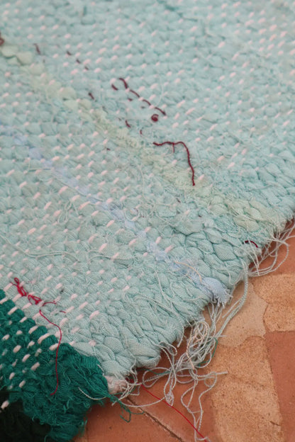 Tapis Berbère Coloré Kilim Boucherouite Bleu Ciel Multicolore   - 242 x 144 cm Néda