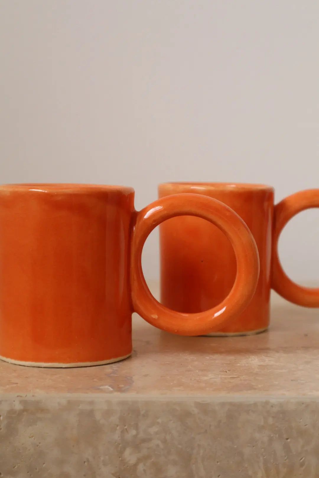 Duo Tasses à Café Grande Anse Ronde -Orange Néda