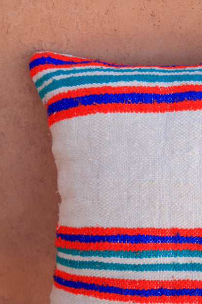 ELA striped wool cushion - Red green blue