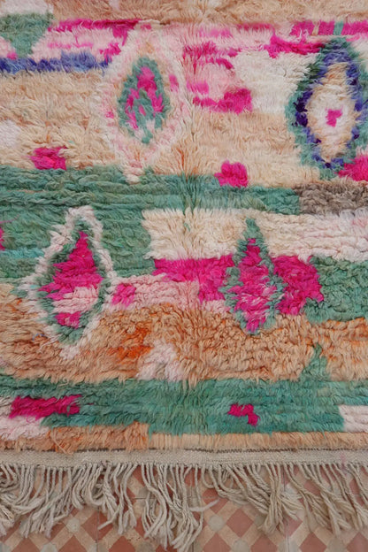 Alfombra Bereber Boujad Colorida Beige Turquesa Rosa - 233 × 142 cm Néda