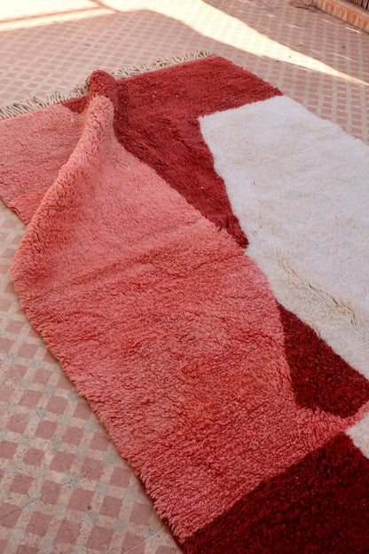 Tapis Berbère Coloré Contemporain Marron & Rose Qualité Supérieure - 260 x 155 cm Néda