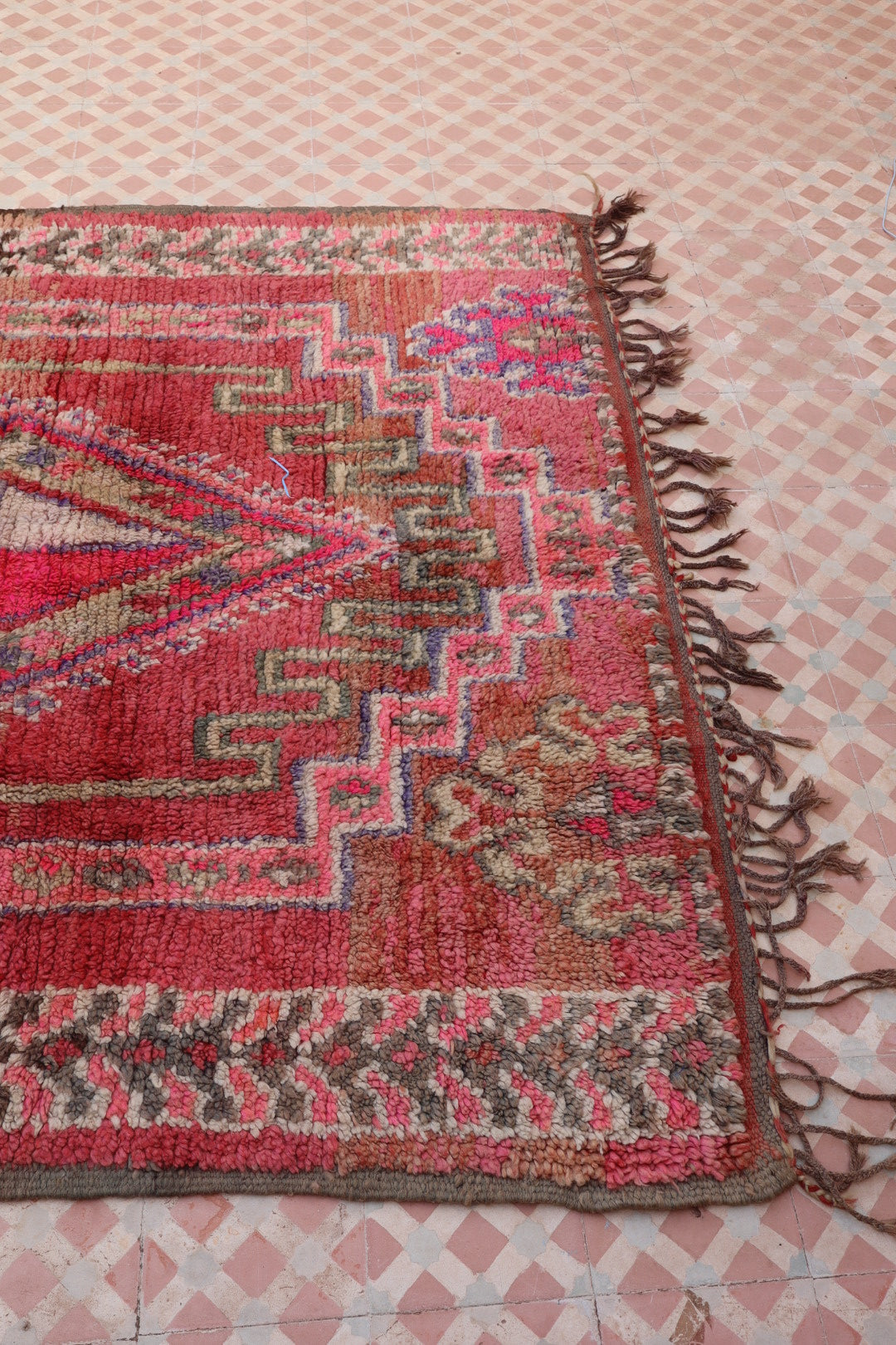 Boujaad Vintage Roze Berber Tapijt - 260 x 150 cm