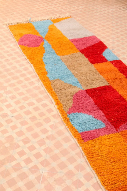 Tapis Berbère Azilal Coloré Moderne de Qualité Supérieure - 327 x 80 cm Néda