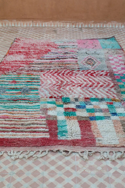 Tapis Berbère Boujad Motifs Colorés - 253 x 151 cm Néda