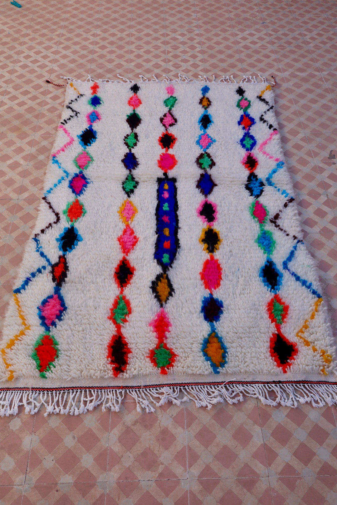 Tapis Berbère Azilal Coloré Multicolore Fluo- 161  x 106 cm Néda