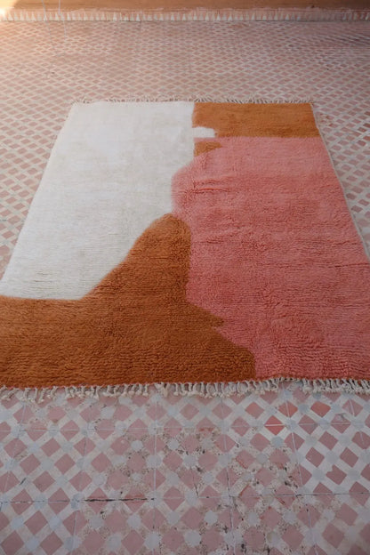 Tapis Berbère Coloré Contemporain Terracotta & Saumon - Azilal Néda
