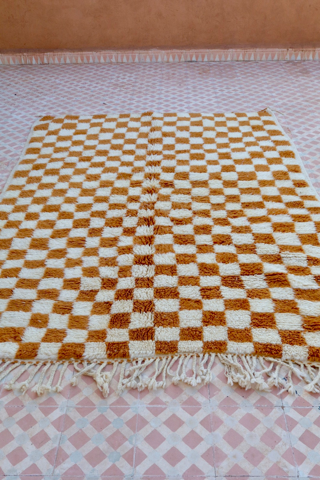 Alfombra Bereber a Cuadros Invertidos Marrones Azilal - 206 x 154 cm Néda