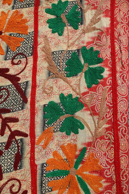 Kantha Suzani indien Brodé Pêche – Coton Néda