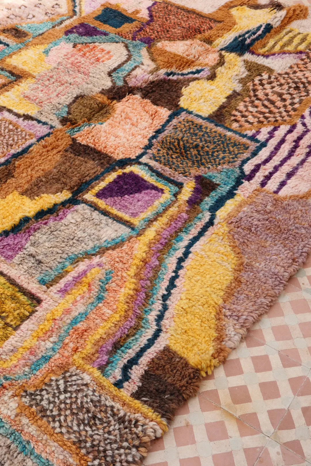 Tapis Berbère Tableau Multicolore Béni Ouarain Qualité Supérieure - 242 x 181 cm Néda