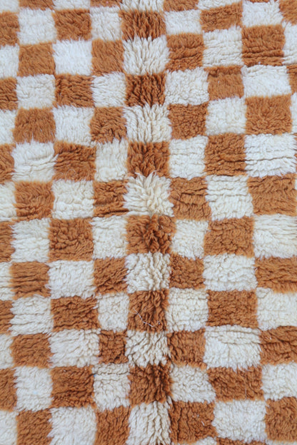 Alfombra Bereber a Cuadros Invertidos Marrones Azilal - 206 x 154 cm Néda