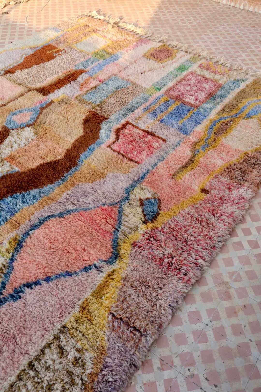 Tapis Berbère Tableau Multicolore Béni Ouarain Qualité Supérieure -308 x 226 cm Néda