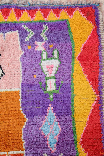 Berber tapijt Azilal Antique Lilas Multicolore - 285 x 122 cm Néda