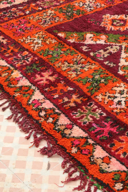 Tapis Berbère Boujaad Antique Bordeaux Orange - 392 x 204 cm Néda