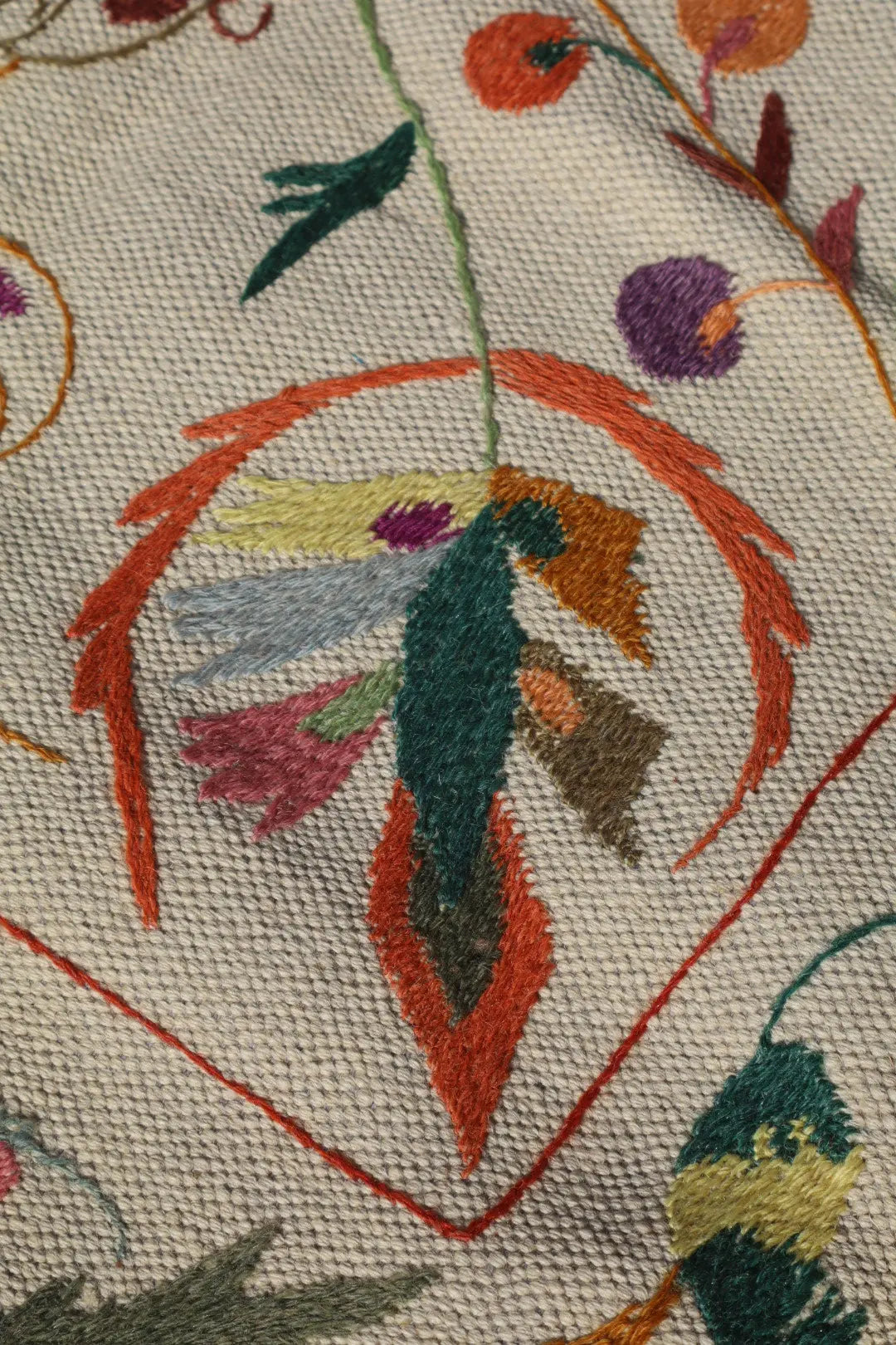 Tapis Kilim Suzani Blanc Multicolore – 238 x 159 cm Néda