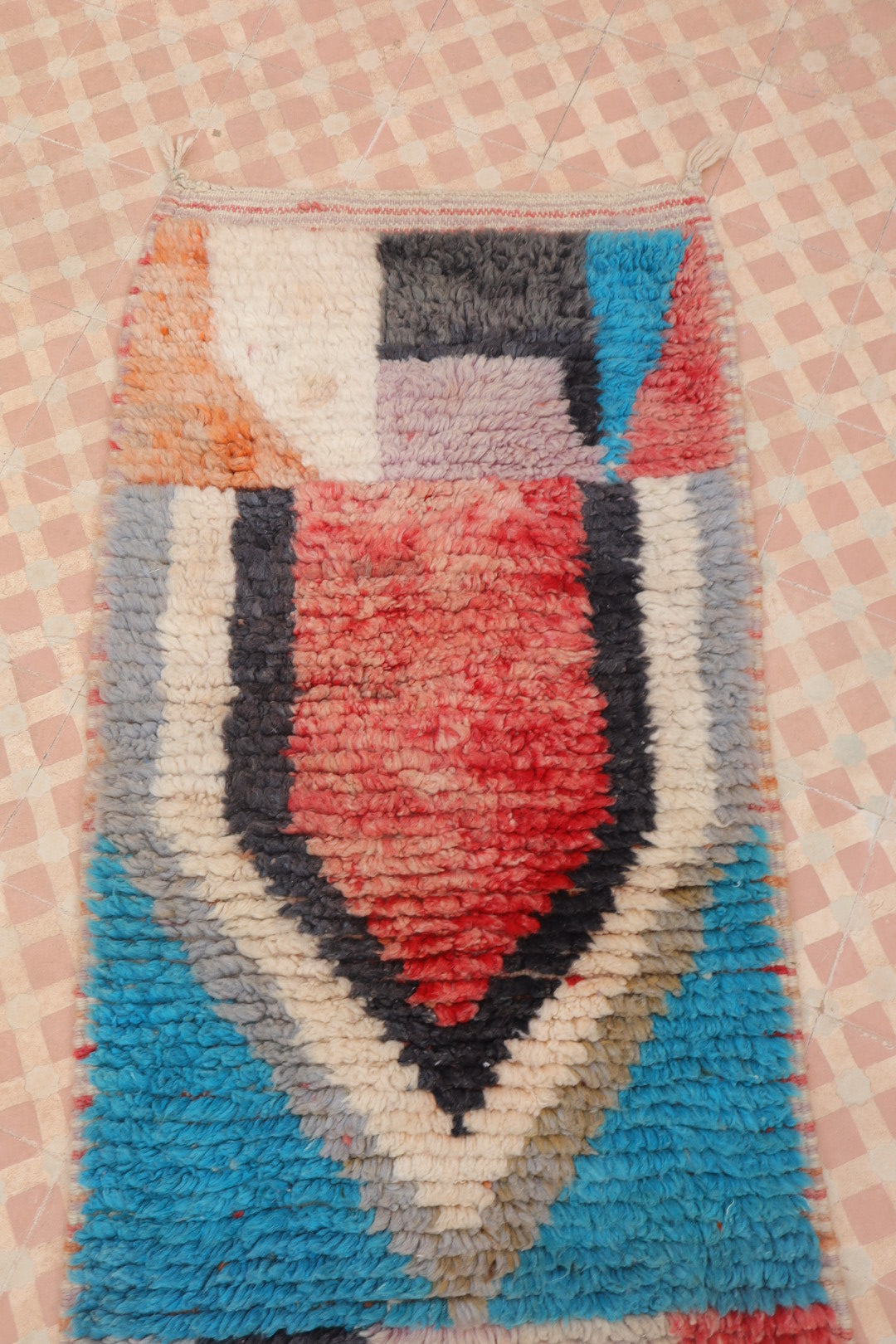 Tapis Berbère Couloir Boujad Motifs Multicolores  - 322 x 72 cm Néda