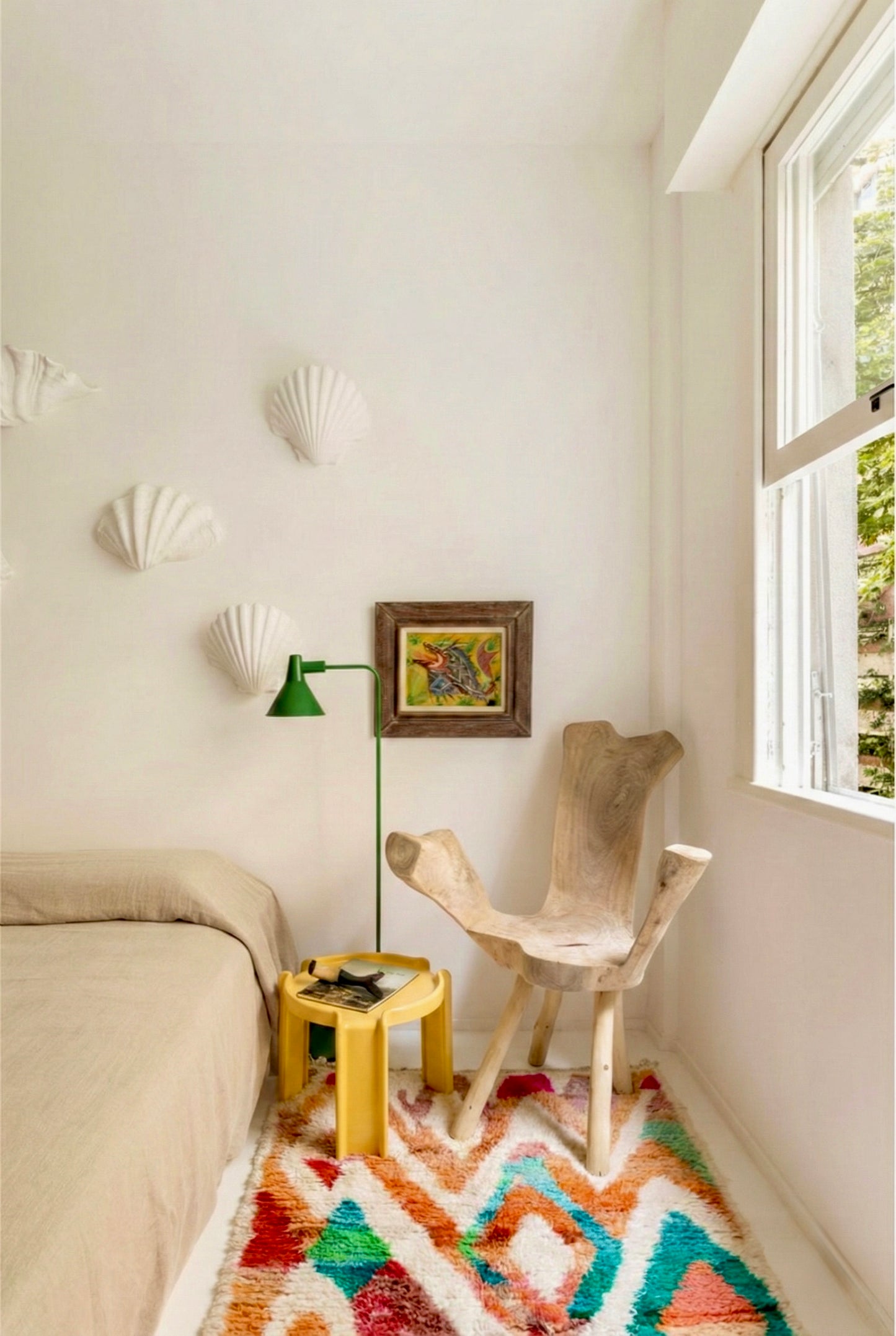 alfombra bereber Boujad Colorido Terracota Verde Melocotón - 138 × 103 cm