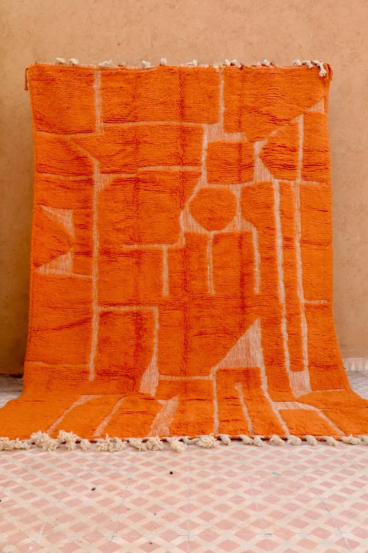 Berberteppich Orange Kupfer Beni Ouarain - 301 x 194 cm Néda