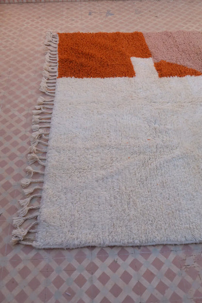 Tapis Berbère Coloré Contemporain Terracotta & Rose Poudré - 293 x 203 cm Néda