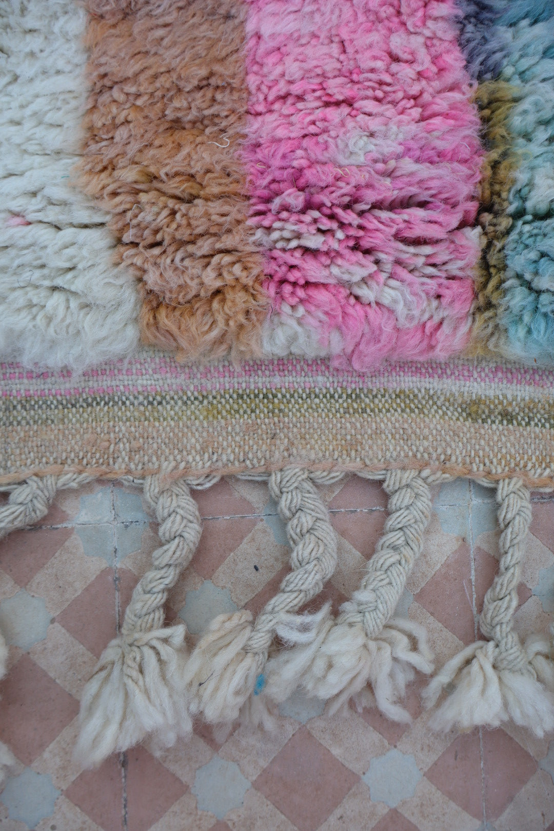 Tapis Berbère Tableau Multicolore Béni Ouarain Qualité Supérieure -300 x 206 cm